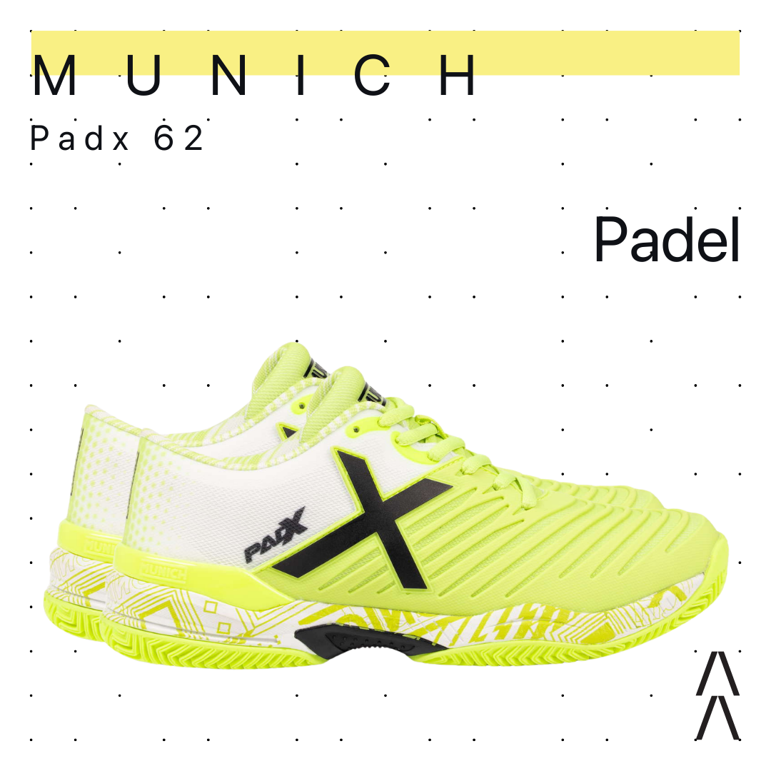 Sepatu padel Munich Padx Padel 62 Fluor Yellow