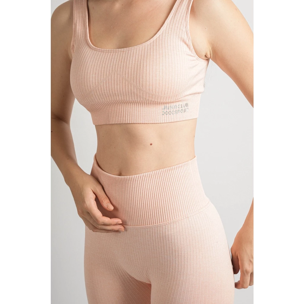Jungclub Bra and Biker Short Rib Knit Set