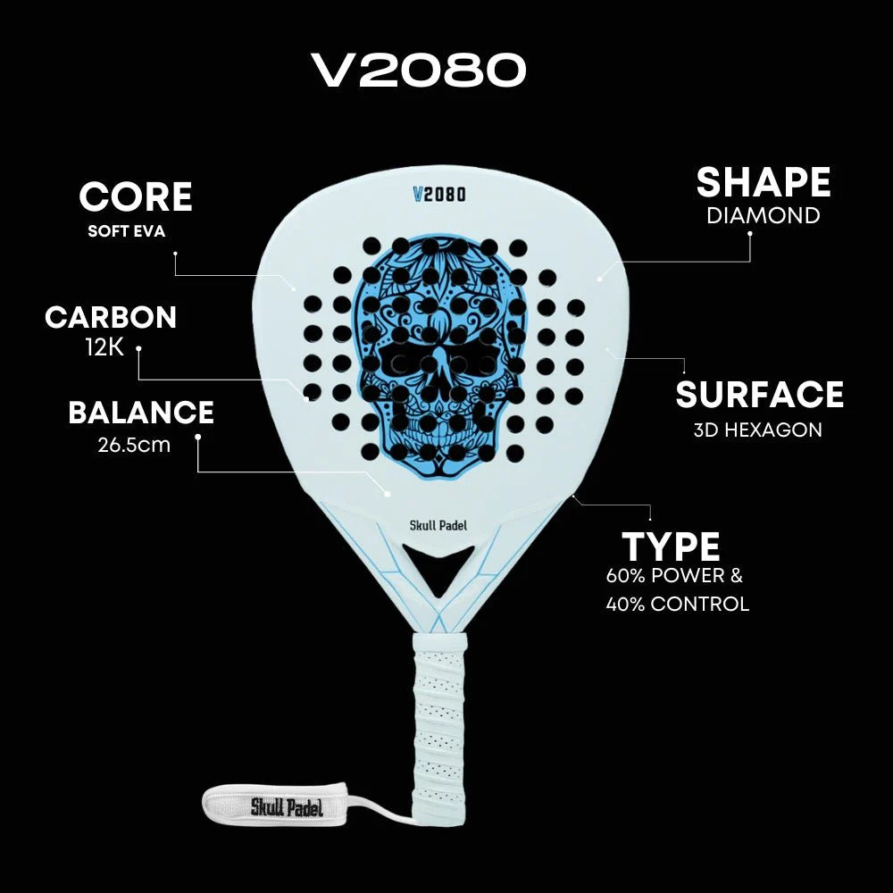 Skull Padel V2080 12K White Blue