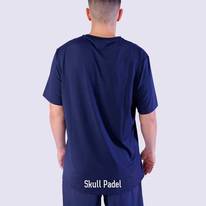 Skull Padel Sportshirt Men Logo Skull Blue White