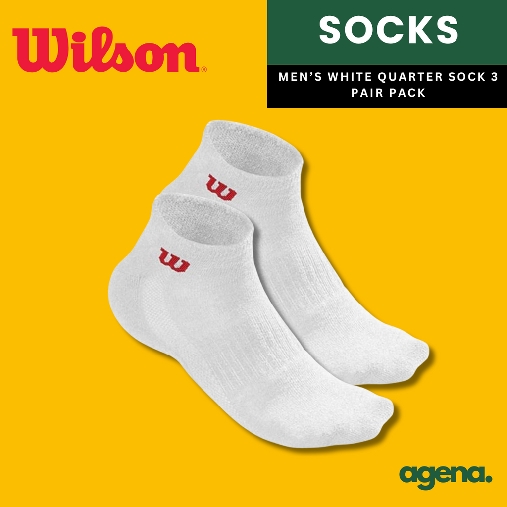 Wilson Men's White Quarter Sock 3 Pair