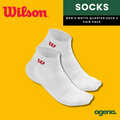 Wilson Men's White Quarter Sock 3 Pair
