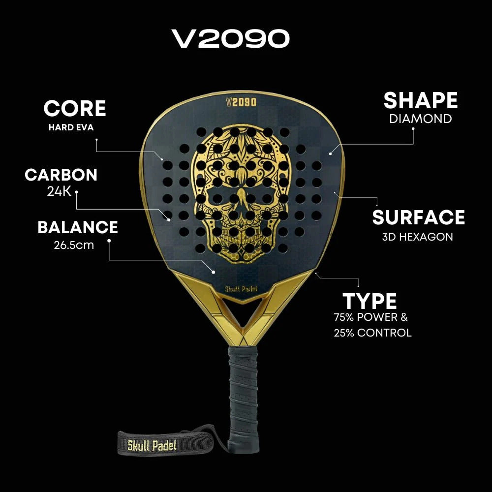 Skull Padel V2090 24K Black Gold