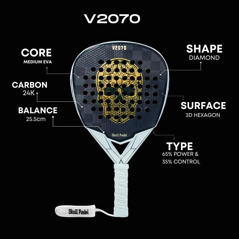 Skull Padel V2070 24K White Gold