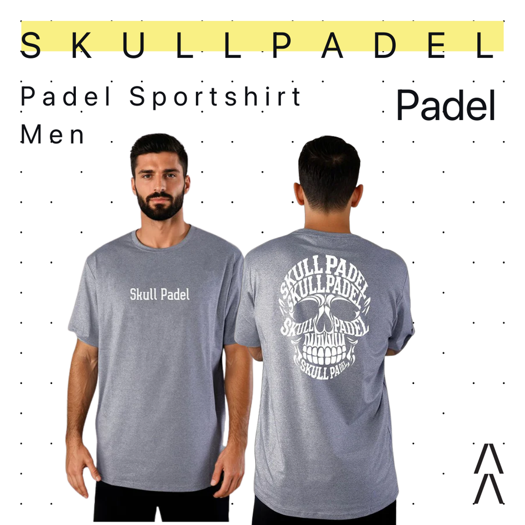 Skull Padel Sportshirt Men Grey White