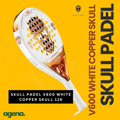 Skull Padel V600 12K Carbon White Copper Skull