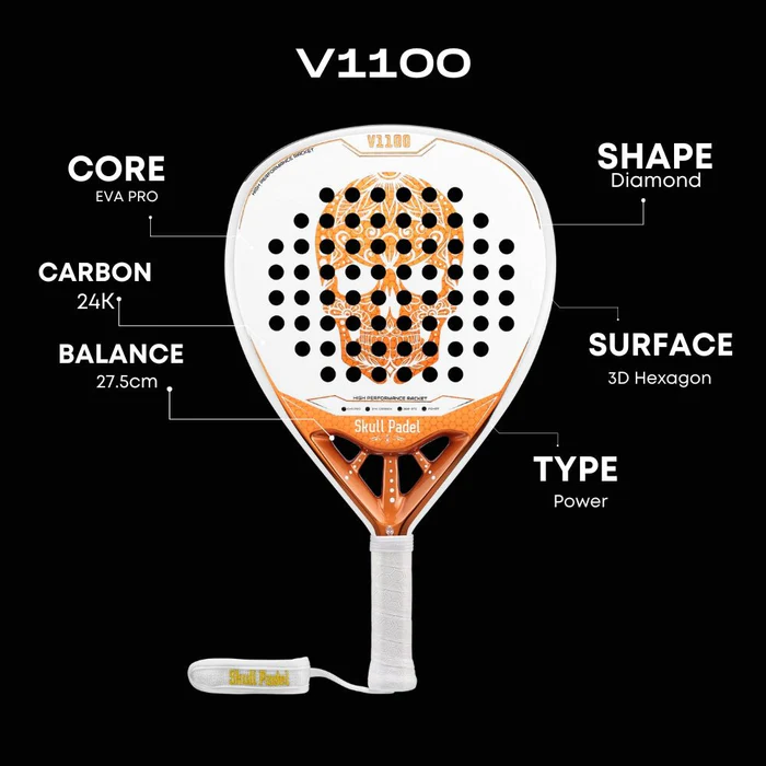 Skull Padel V1100 24K Carbon White Copper