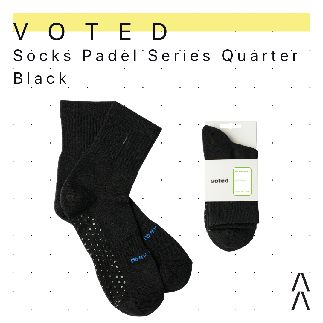 Voted Padel Series Quarter Black Socks