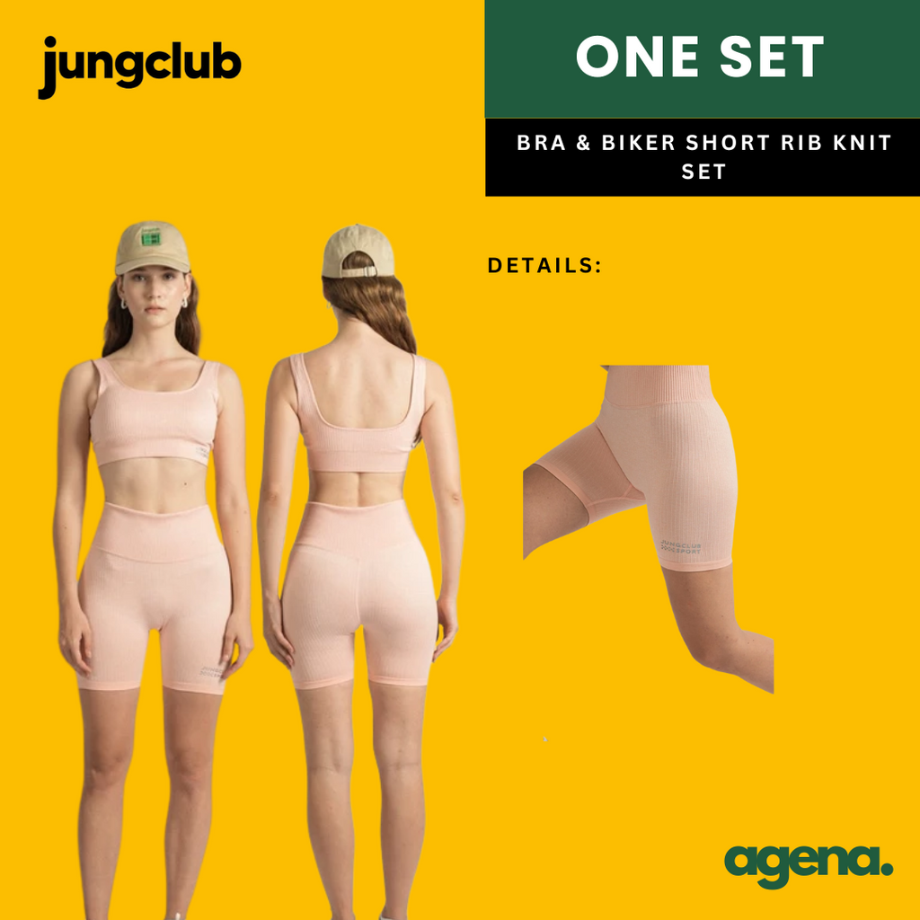 Jungclub Bra and Biker Short Rib Knit Set
