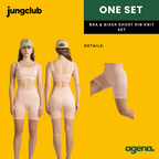 Jungclub Bra and Biker Short Rib Knit Set