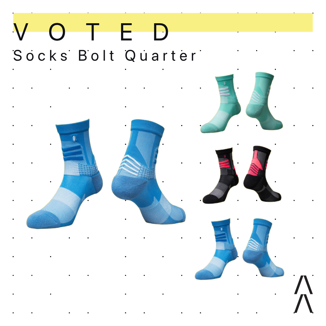 Voted Bolt Quarter Socks
