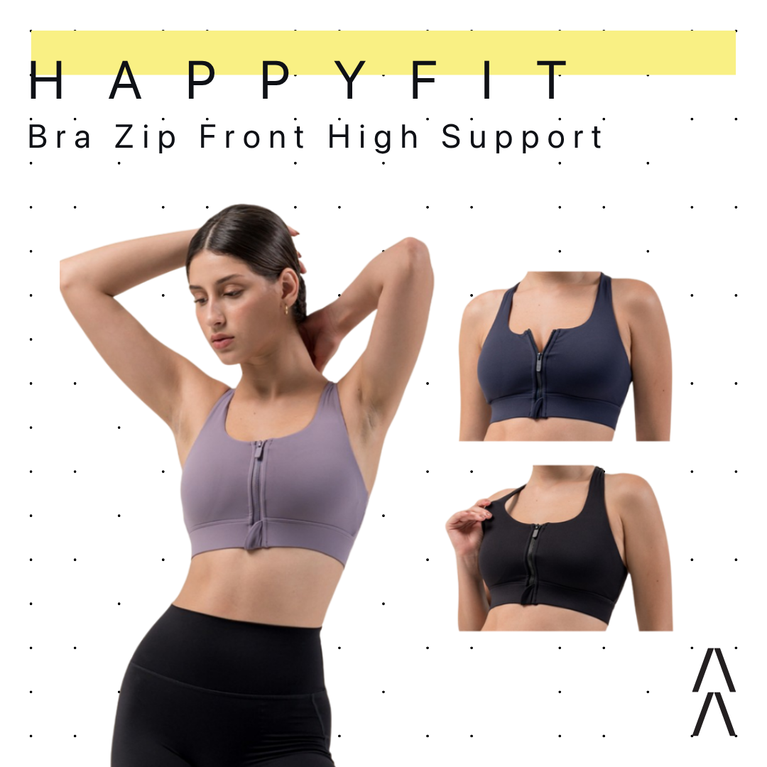 Happyfit Zip Front High Support Sports Bra