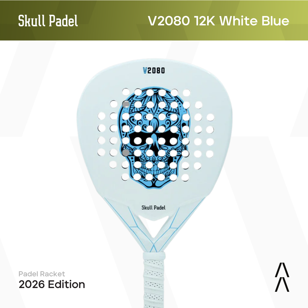 Skull Padel V2080 12K White Blue - Raket Padel Tenis/Padel Racket