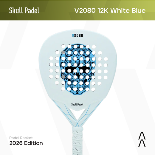 Skull Padel V2080 12K White Blue - Raket Padel Tenis/Padel Racket