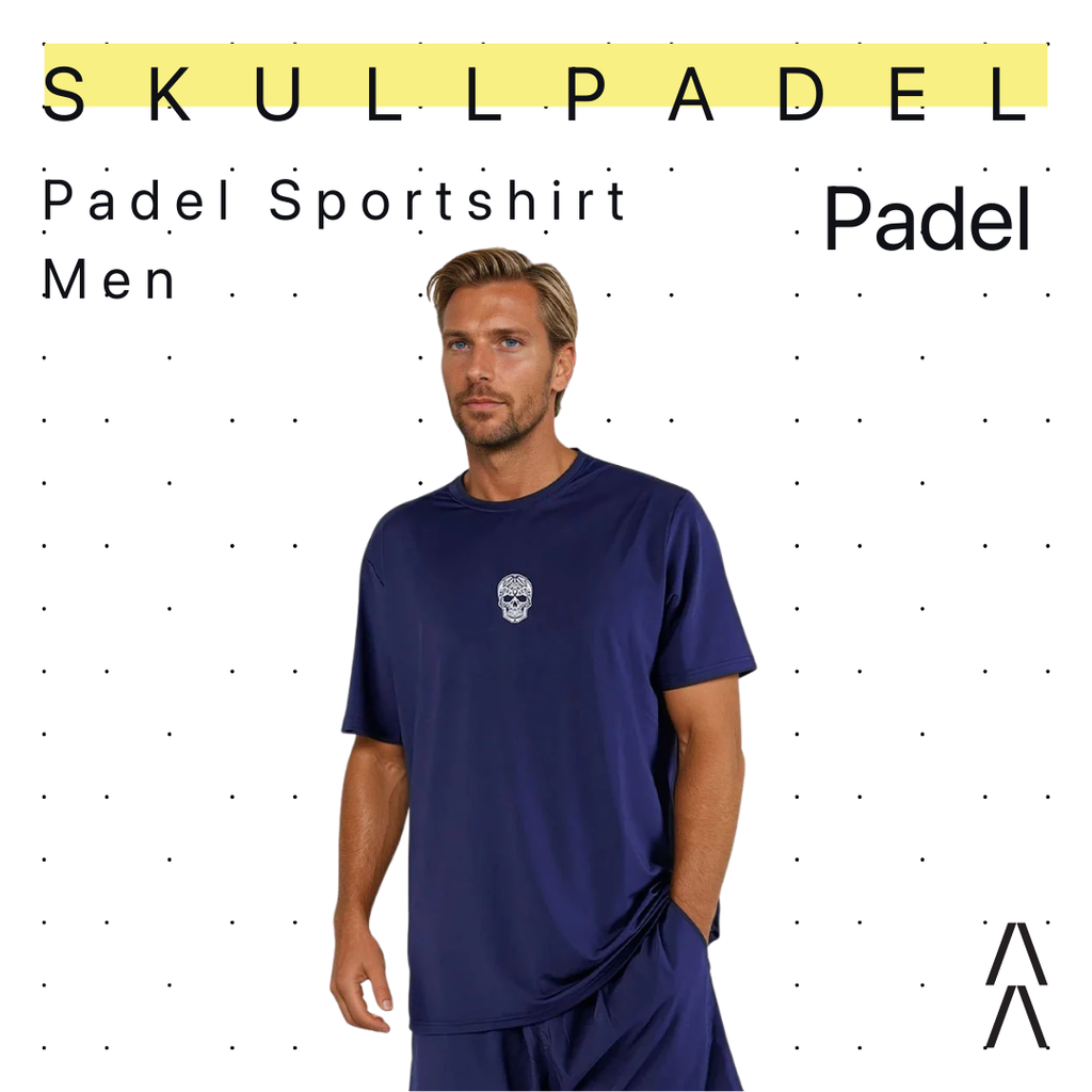 Skull Padel Sportshirt Men Logo Skull Blue White