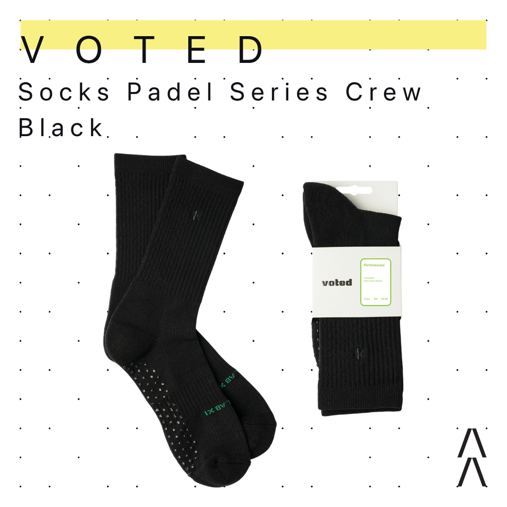 Voted Padel Series Crew Black Socks