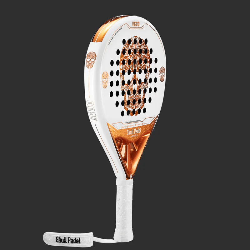 Skull Padel V600 12K Carbon White Copper Skull