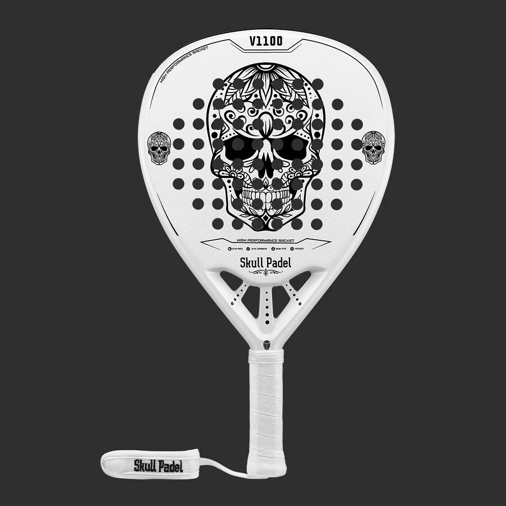Skull Padel V1100 24K Carbon White Skull