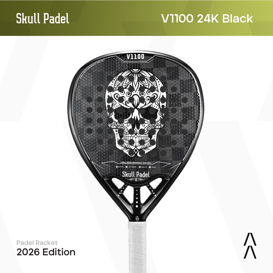 Skull Padel V1100 24K Carbon Black Skull - Raket Padel Tenis