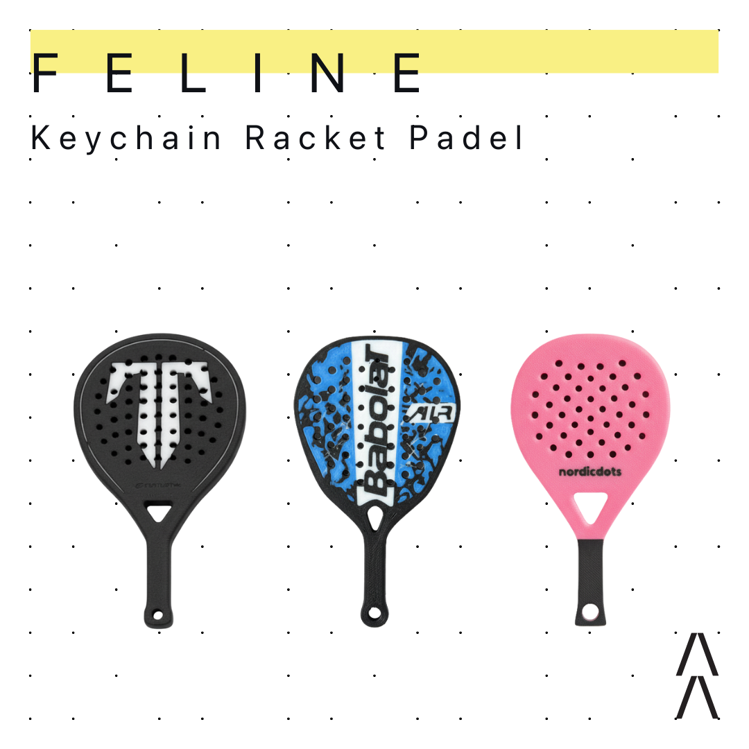 Feline Mini Padel Racket Keychain - Gantungan Kunci